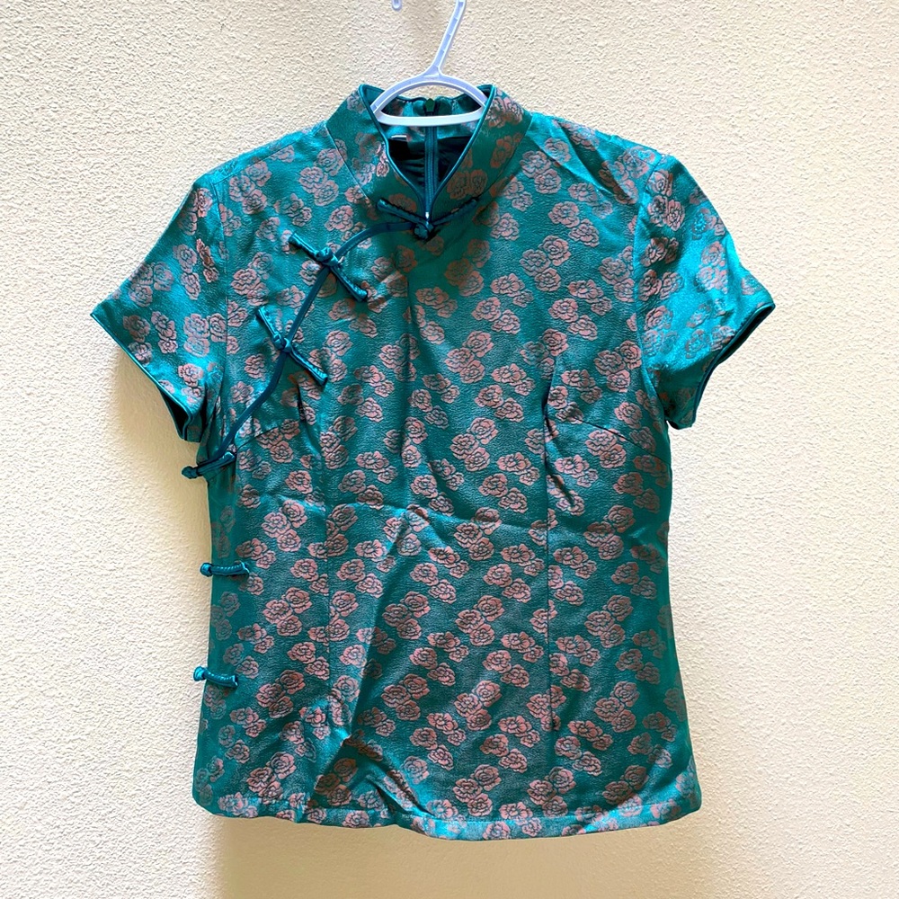 Cheongsam Top (Chinese Traditional Floral Blouse)